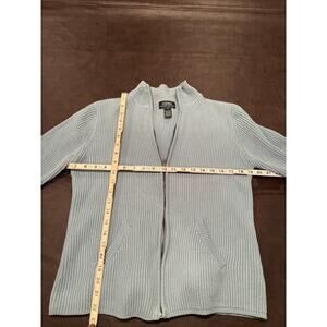 Lauren Ralph Lauren Women’s Full Zip Cable knit Sweater Cream Mock Neck Large